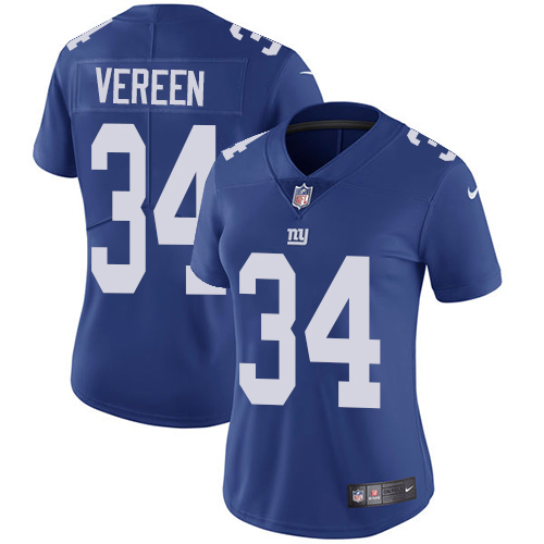 Nike Giants #34 Shane Vereen Royal Blue Team Color Women's Stitched NFL Vapor Untouchable Limited Jersey - Click Image to Close